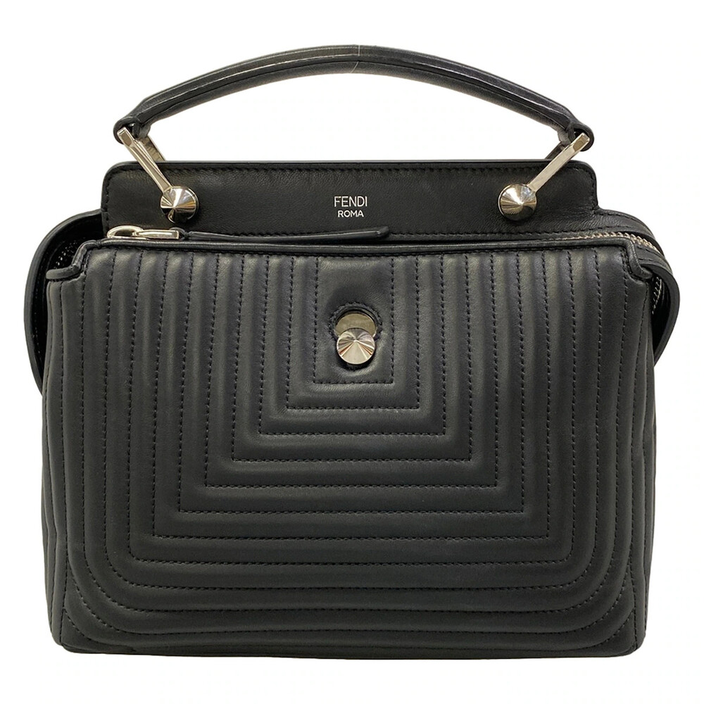 Fendi Small Dot Com Click Black Leather #367186F84B
